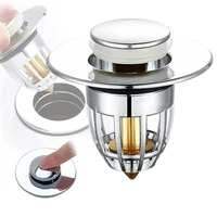 Universal Rebound Drain Plug Filter Household Bounce Core Push Type Drain Filter Kitchen Sink Bathroom Bathtub Plug Water Stop 1