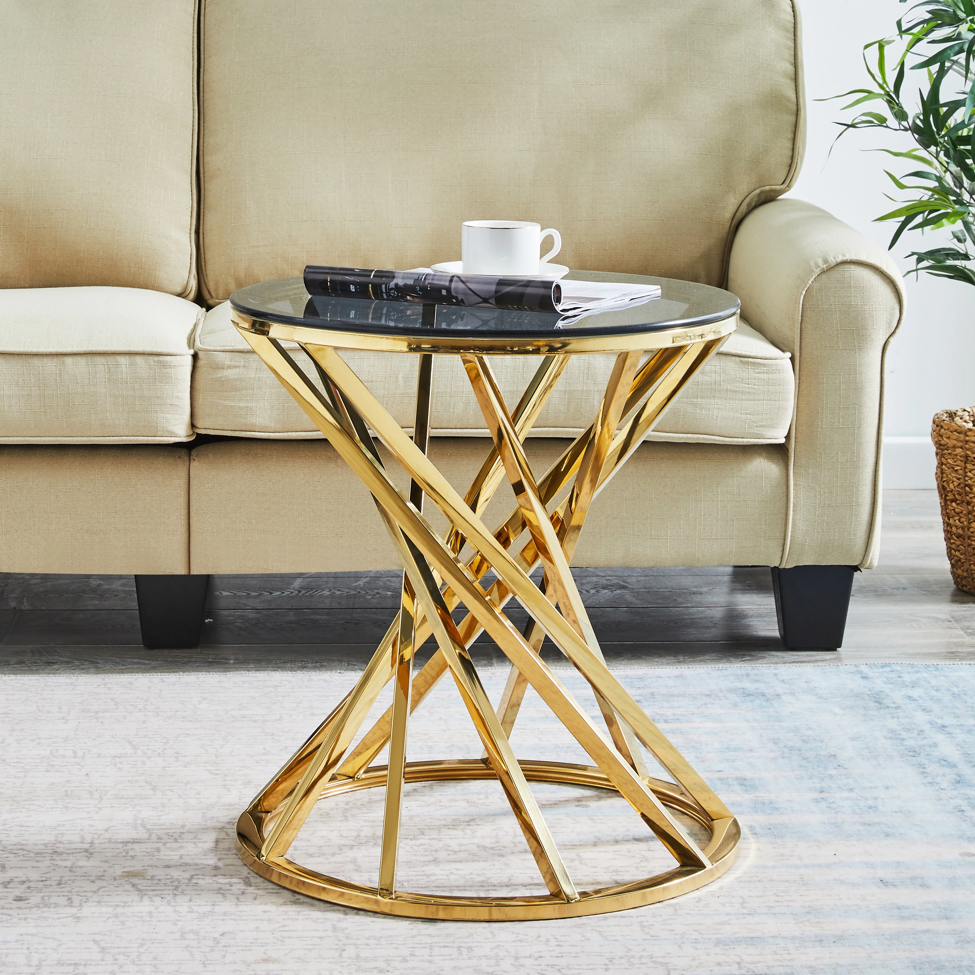 Gold End Table