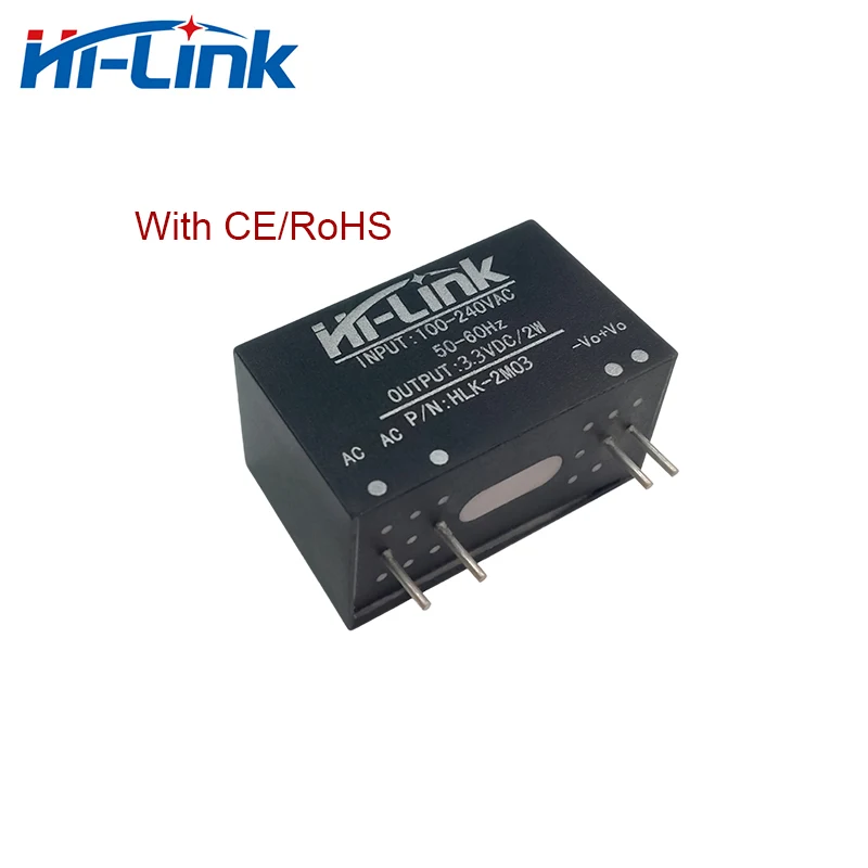 5pcs/lot HLK-2M03 2W 220V to 3.3V Smart Home Switch Hight Efficiency Step Down AC DC Module