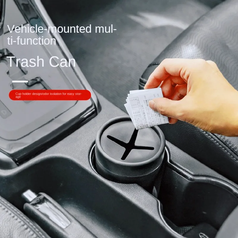 Car Trash Can with Lid,Mini Auto Garbage Can Leakproof Vehicle thumbnail 2