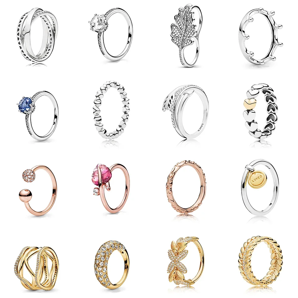 

2020 High Quality Autumn And Winter New Products 100% S925 Oak Leaf Double Shiny Crown Ladies Fashion Ring Luxury Jewelry