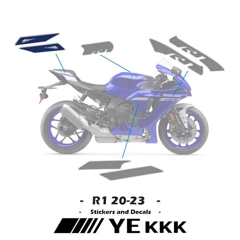 New Fairing Shell Sticker Decals Re-engraving of The Entire Vehicle For YAMAHA YZF-R1 YZF-1000 2020 2021 2022 2023 fairing shell sticker decal replica full car sticker decals xt600 for yamaha xt 600 z tenere 1983 1984