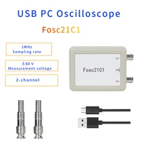 Fosc21C1 2-channel USB PC oscilloscope 1Mhz sampling rate portable oscilloscope MCU development 1