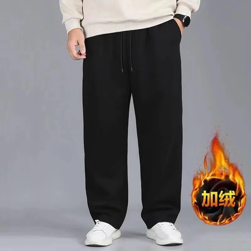 Pantaloni Sportivi Uomo Invernali In Pile – Jogging Con Tasche, Vita Elastica E Coulisse – Termici, Slim Fit, Neri - 2