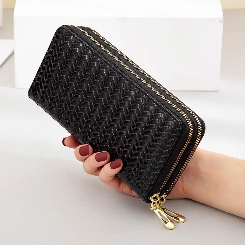 Women Wallet Long Style New Double Zipper Large Capacity Clutch Purse Patent Leather Phone Pocket
