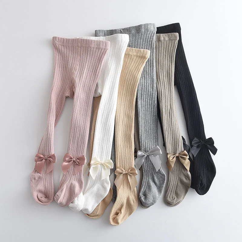 Collants en coton avec nœud papillon pour enfants, collants une pièce pour bébé fille, bas mignons pour enfants, princesse