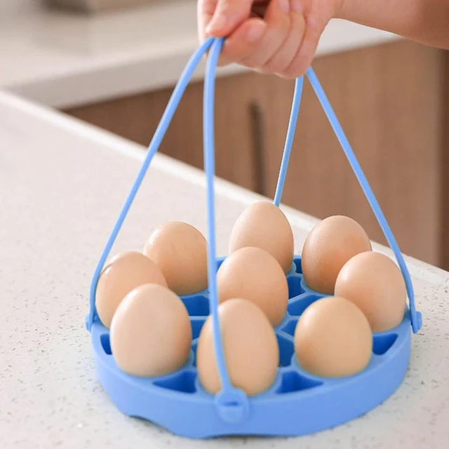 Compatible Egg Steamer Rack with Handle Silicone Sturdy Construction 9  Holes Egg Steamer Kitchen Supplies - AliExpress