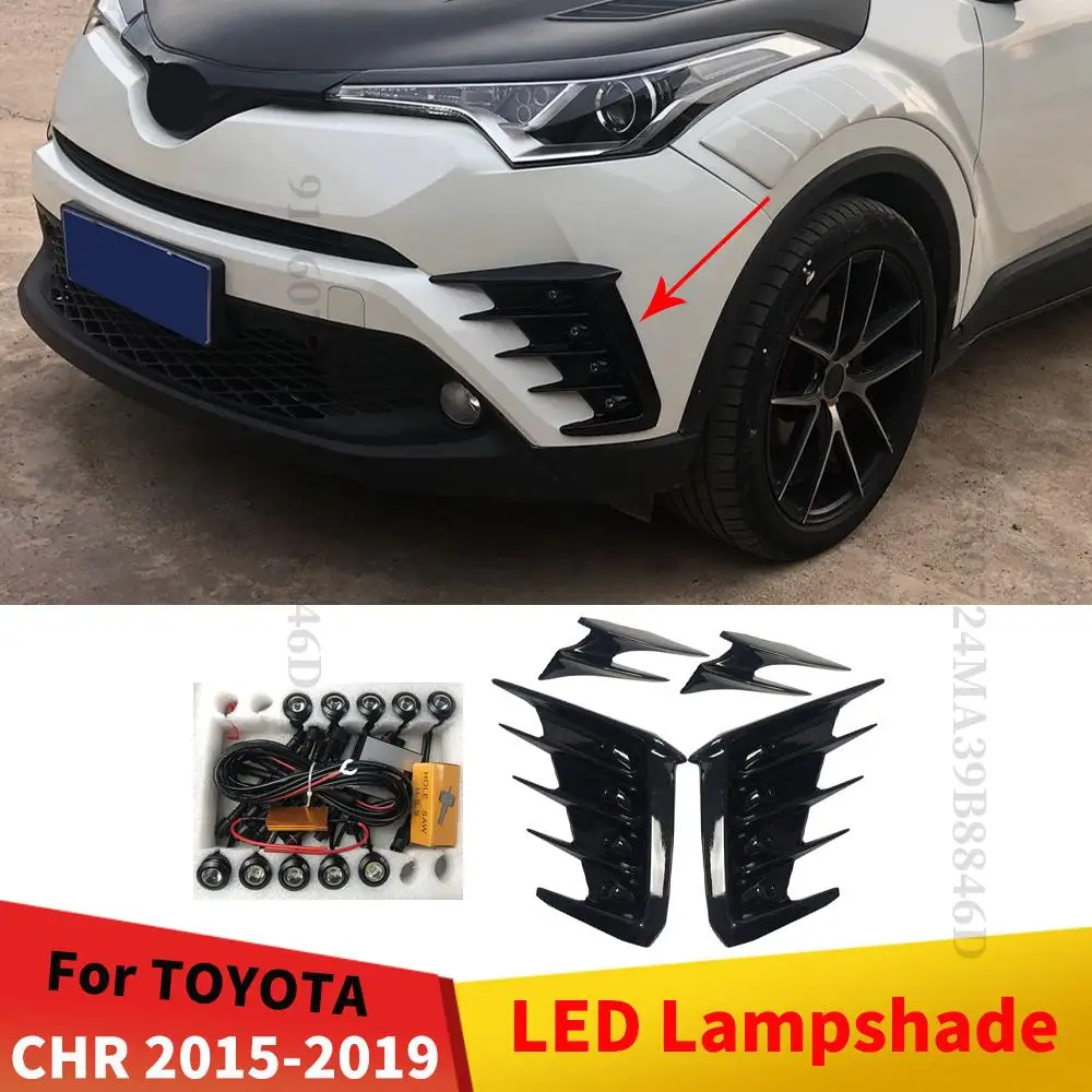 

Удлинитель, новый стиль, комплект аксессуаров для кузова TOYOTA CHR C-HR, декоративный светодиодный передний фонарь, крышка абажура 2015-2019