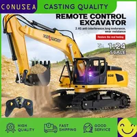 HUINA 13510 Rc Truck 1/24 9Ch Remote Control Car Tractor Rc Excavator Engineering Car Crawler Truck Electric Boy Children's Toys 1