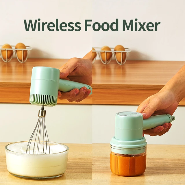 Wireless 3 Speed Mini Mixer Electric Food Blender Handheld Mixer Egg Beater  Automatic Cream Food Cake Baking Mixer - AliExpress