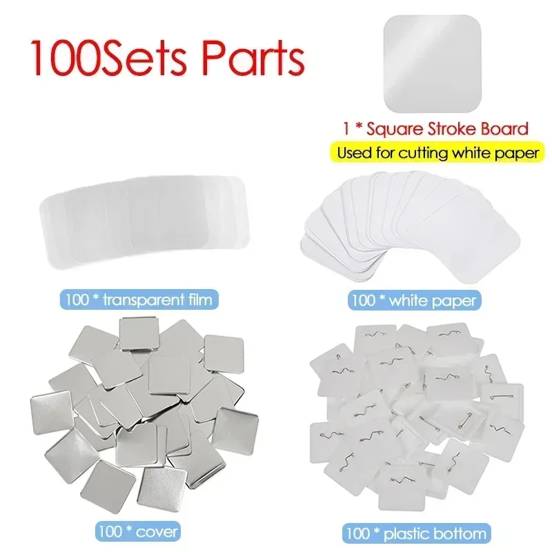 Vierkante button met speld 52x52mm - Button Promotion