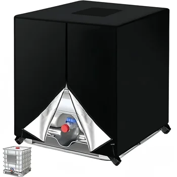 IBC Tank Cover, Upgrade  IBC Tarpaulin for Water Tank 1000L IBC Container Anti-UV Protective Cover IBC Tank black Cover Thicken