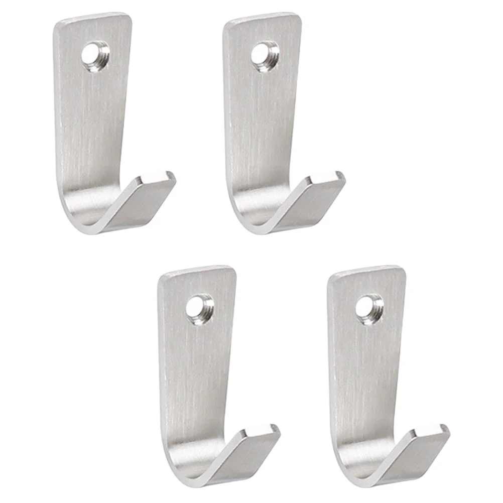 

4 Pcs Coat Hooks Thickened Single Hole Bathroom Stainless Steel Multi-purpose Multipurpose Wall Ceiling Rust-proof Kitchen