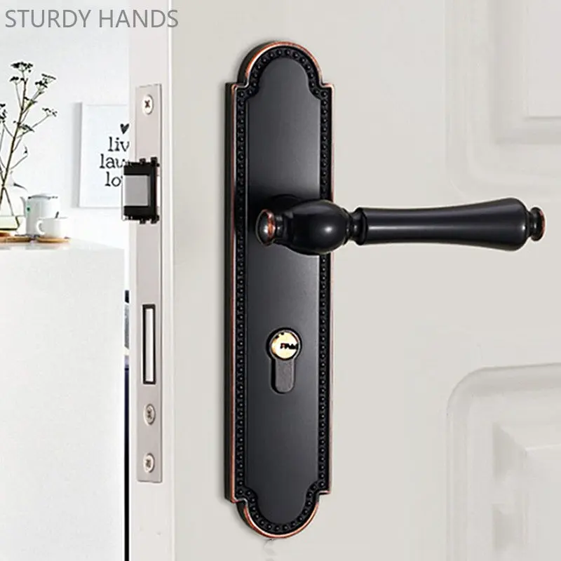 

European Mute Security Door Locks Zinc Alloy Bedroom Door Lock Indoor Door Knob with Lock and Key Hardware Deadbolt Lockset