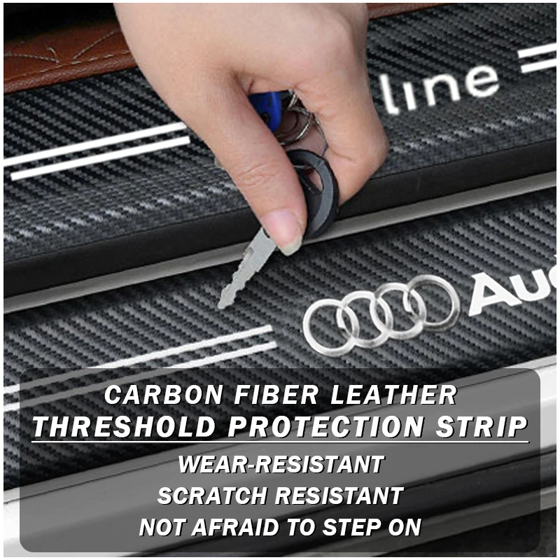 Carbon Fiber Car Door Sill Protector Sticker - Anti-Scratch Decal Accessory