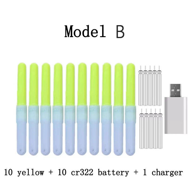 Night Fishing Light Stick With Rechargeable Battery CR322 Waterproof Fishing Glow Stick Attractor Lamp D014 10pcs/lot