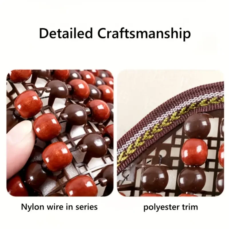 Il fresco cuscino per seggiolino auto con perline di legno è universale, raffreddamento fisico, rinfrescante e traspirante, tessuto base antiscivolo, sedile per abbigliamento, 5 colori disponibili 5