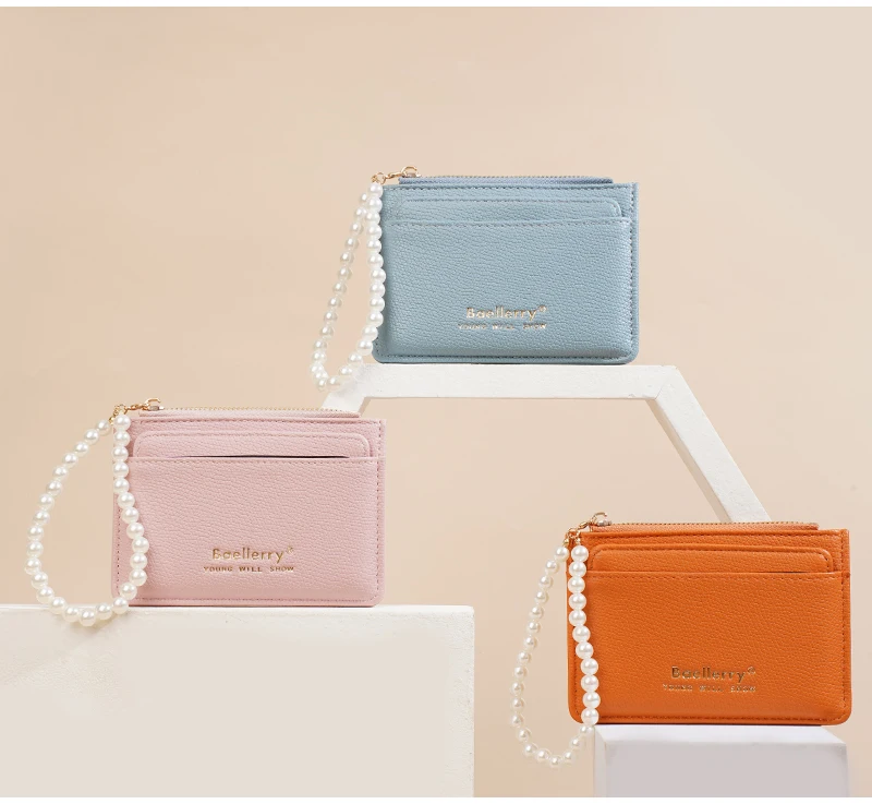 Baellerry Mini Slim Damen-Geldbörse, neuer kurzer Kartenhalter mit Reißverschluss, Münzfach, hochwertige Kartentaschen, kleine Geldbörse für Mädchen – Detail 9