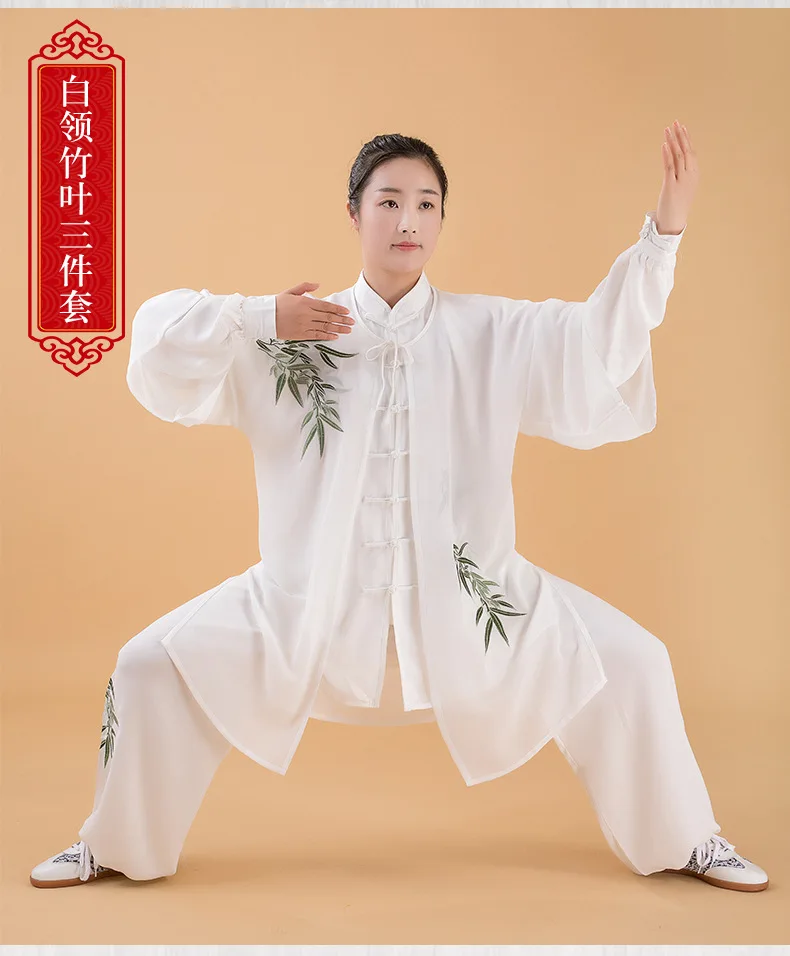 Hot Unisex High quality Tai Chi taiji kung fu uniforms Chinese Style Embroidery clothing Shaolin wushu Morning Exercise Costumes