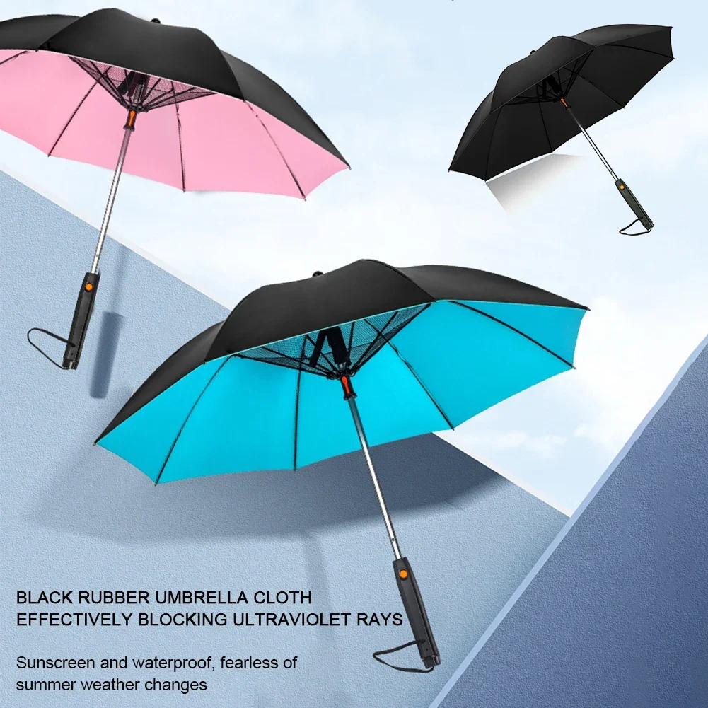 Sun Umbrella with Fan Misting,Portable Fan for UPF 50+ Sun,Cooling Umbrella,Summer Cooler for Outdoor Beach,Battery Powered 6