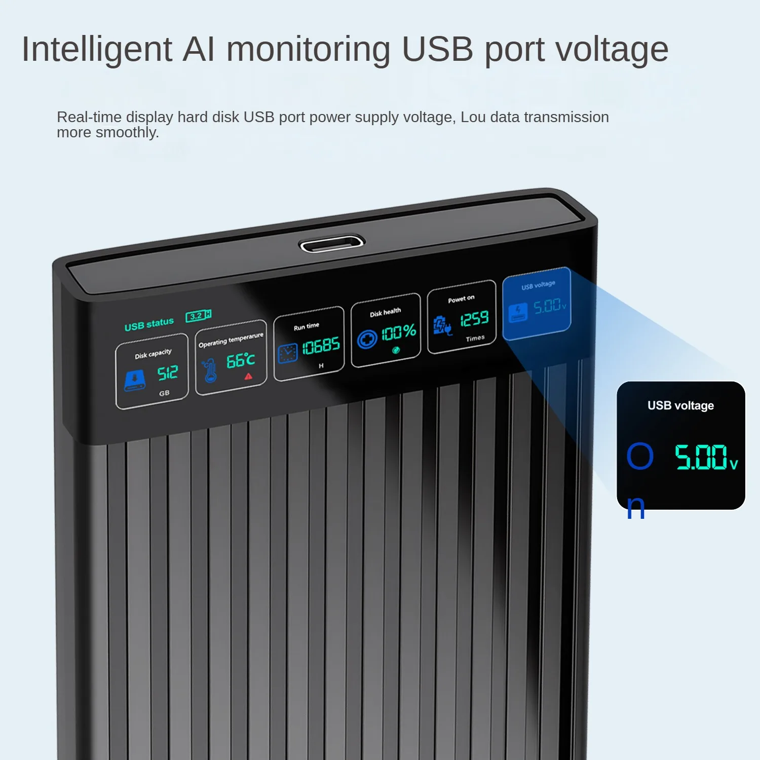 고속 USB3.1 2.5인치 SATA HDD 외장 케이스 (LED 디스플레이, 6Gbps, PC 저장용)