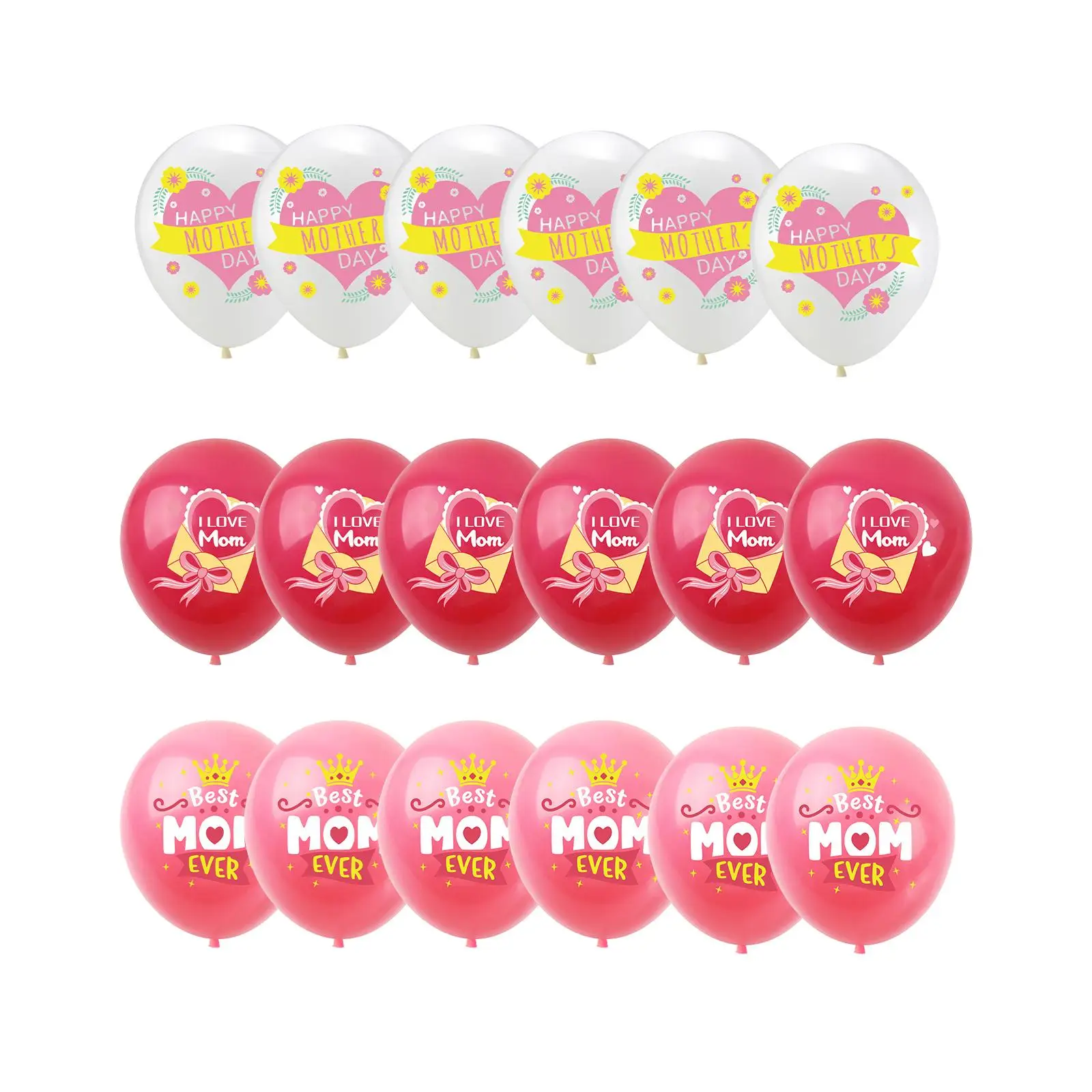 18 Pieces Happy Mother`s Day Balloons Best Mom Ever Gift Mother`s Themed Party Balloons for Mothers Day Party Supplies Birthday