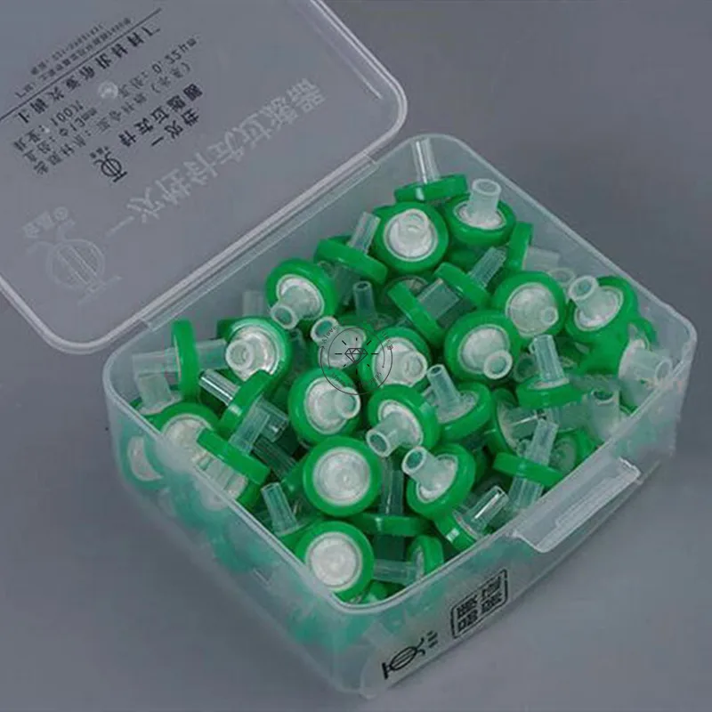 100pcs Lab Large Aperture MCE Microporous Membrane Needle Filter, 13/25mm 1 2 3 5 8um Micron Water-system Syring Filter Head