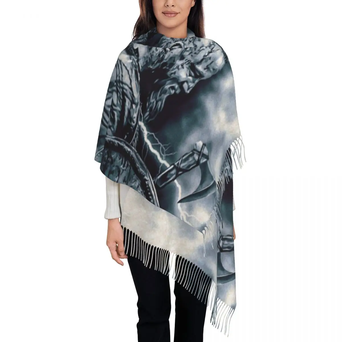 

Customized Print Ragnar Lothbrok Vikings Scarf Women Men Winter Fall Warm Scarves Viking King Shawls Wraps