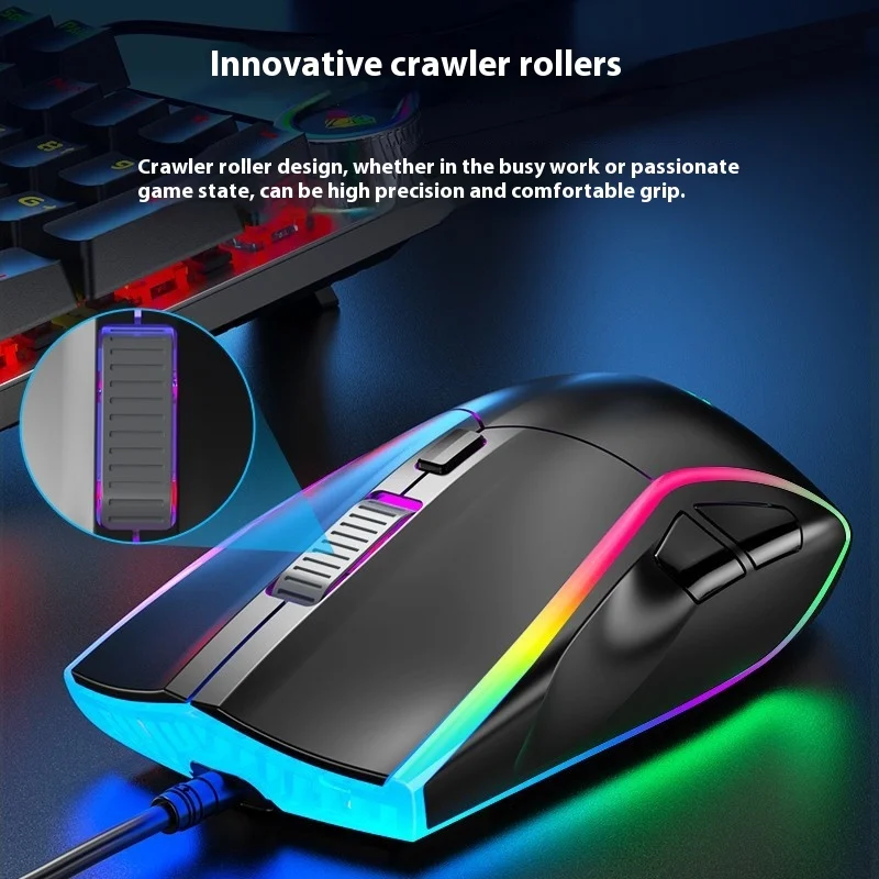 Aula F830tank Gaming Office Learning 6400dpi Rgb Mouse Macro Suitable For Desktop Laptop Ergonomic Comfort Wired Usb Mouse gift