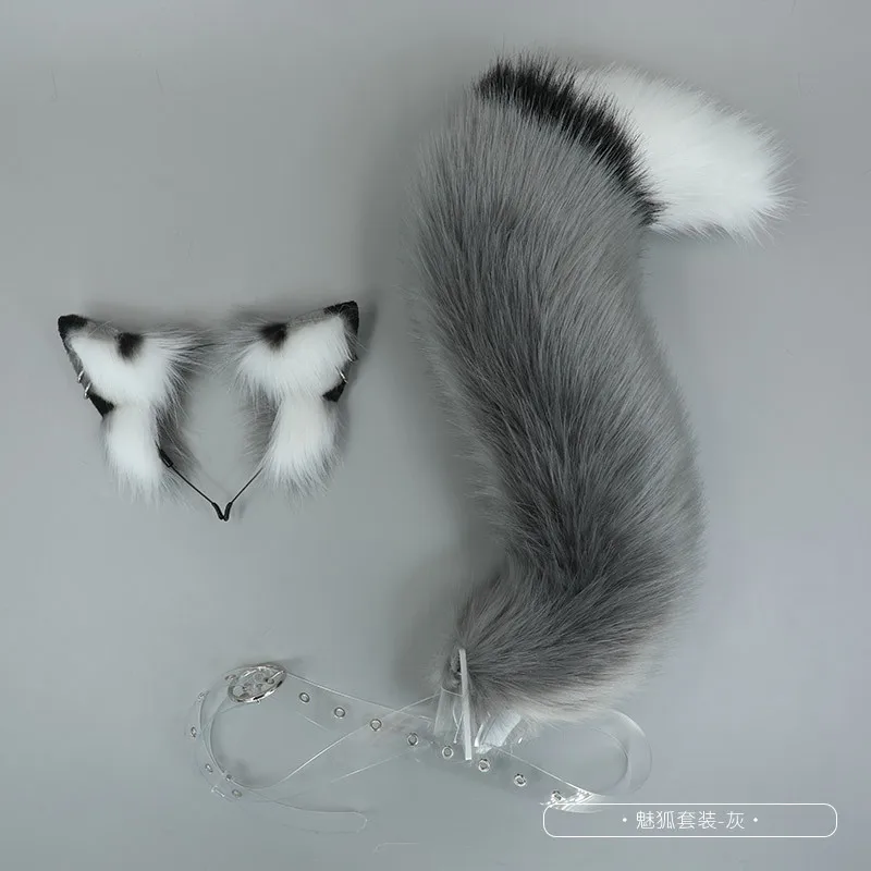 New Grey Wolf Fox Headwear Furry Cat Ear Cat Tail Props Jackal Ears Headband Handmade Anime COSPLAY Lolita KC LOL Accessories hair accessories anime cosplay props