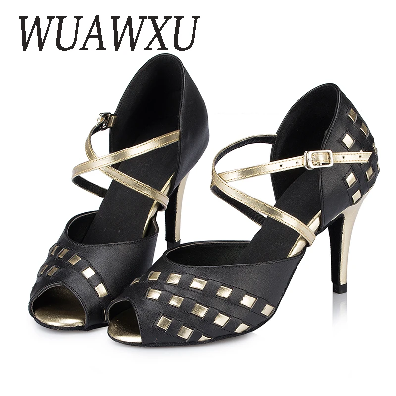 NATASHA 2023 Latin Dance Shoes Female Adult Soft Sole Low Heel National Standard Professional Dance Shoes Indoor High Heel Leath