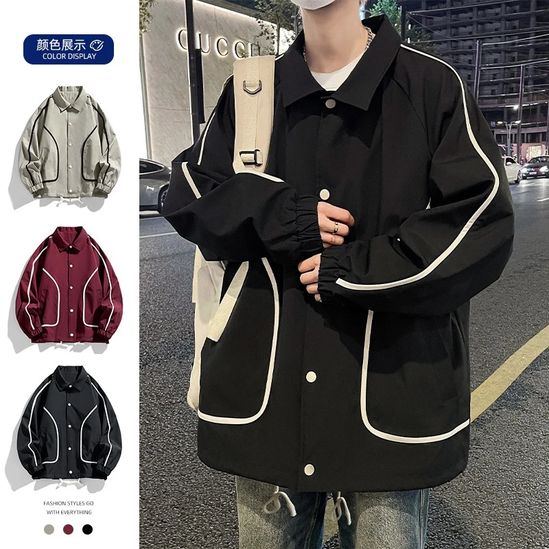 Men's Casual Jacket, Ideal for Spring and Autumn, Single Button Closure