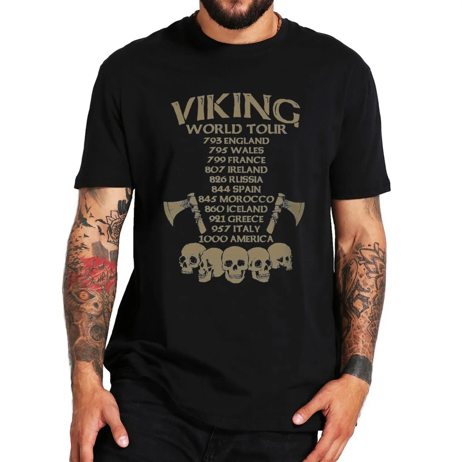

The Northman Viking World Tour T Shirt 2022 American Historical Horror Movies Essential Tshirt 100% Cotton For Men Women