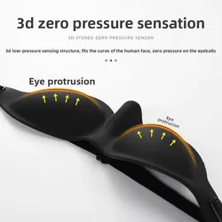 Silicone Sleep Mask - Ultra - Soft Breathable Light - Blocking Eye Cover (BLACK)