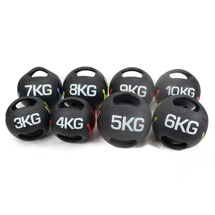 Fitness Rubber Solid Weighted Two Hand Grip 3 Kg Medicine Ball Rebounder