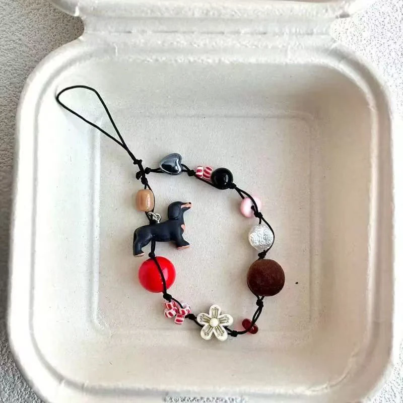 Y2K Rope For Phone Chain Lanyard Charm Strap Wrist Cute Beaded Hanging Cord Bracelet Keychain For Girl Woman