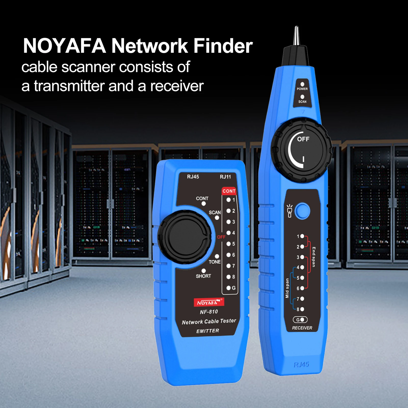 NOYAFA NF-810 Network Cable Tester Kit Multi Function Wire Tracker Wiremap PoE TEL Testing for RJ11 RJ45 CAT5 CAT6 LAN Cable cable wire toner tracer tester