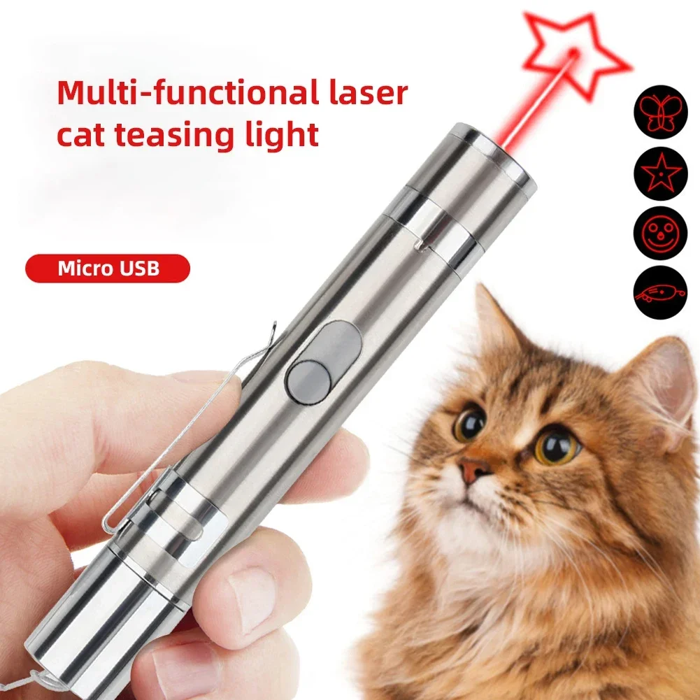 Pointers USB Rechargeable 3-in-1 Flashlight Infrared Multifunctional Built-in Battery Detector Lighting Pet Cat