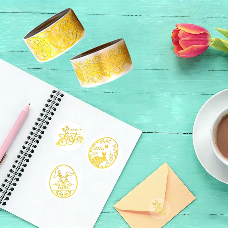 500Pcs Easter Round Stickers Bunny Easter Eggs Home Decoration DIY Sealing Sticker Party Supplies Kids Gift Label Decals 2026