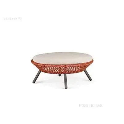 Sofás nórdicos de ratán para jardín al aire libre, sillón con respaldo para patio, muebles de ocio para jardín al aire libre, sofá individual de ratán ZN