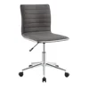 Adjustable Computer Desk & Chair Set Cappuccino Wood Desk & Gray/Chrome Chair Office Furniture Bundle Home Office Contemporary 4
