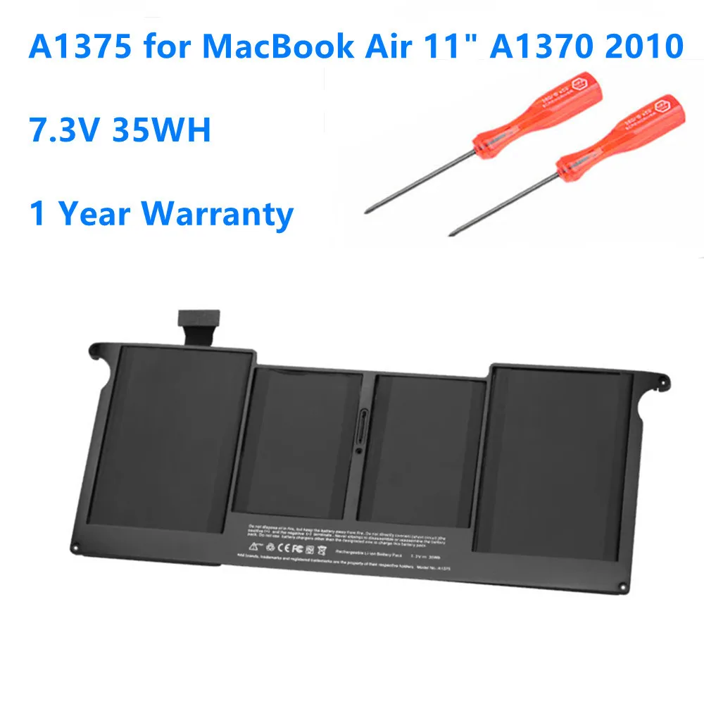Bateria do Portátil para Apple Macbook Air Baterias Ferramentas Gratuitas 11 13 Polegada A1466 A1370 A1369 A1465 Notebook A1375 A1406 A1405 - Imagem 3