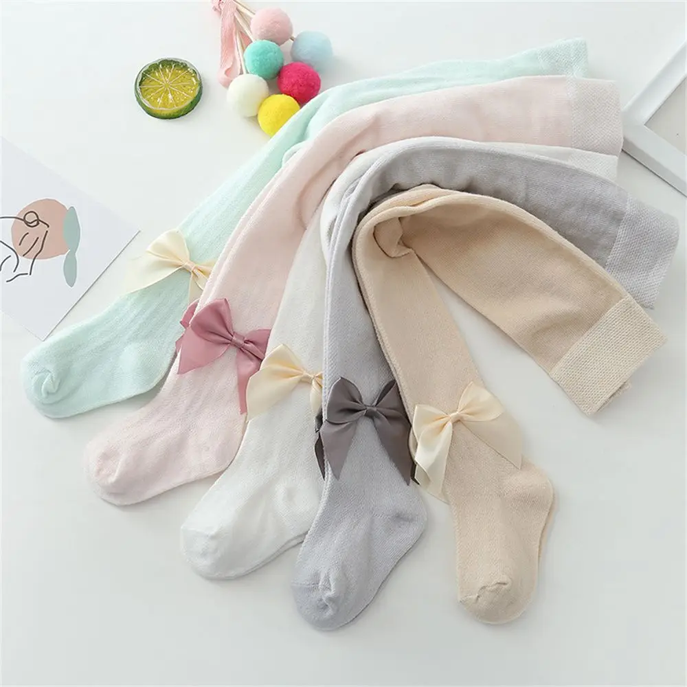 Princess Babys Kids Anti-mosquito Leggings Summer Girls Pantyhose Soft Breathable Mesh Bow Tie Decor Tights Stockings kids pantyhose kids leggings