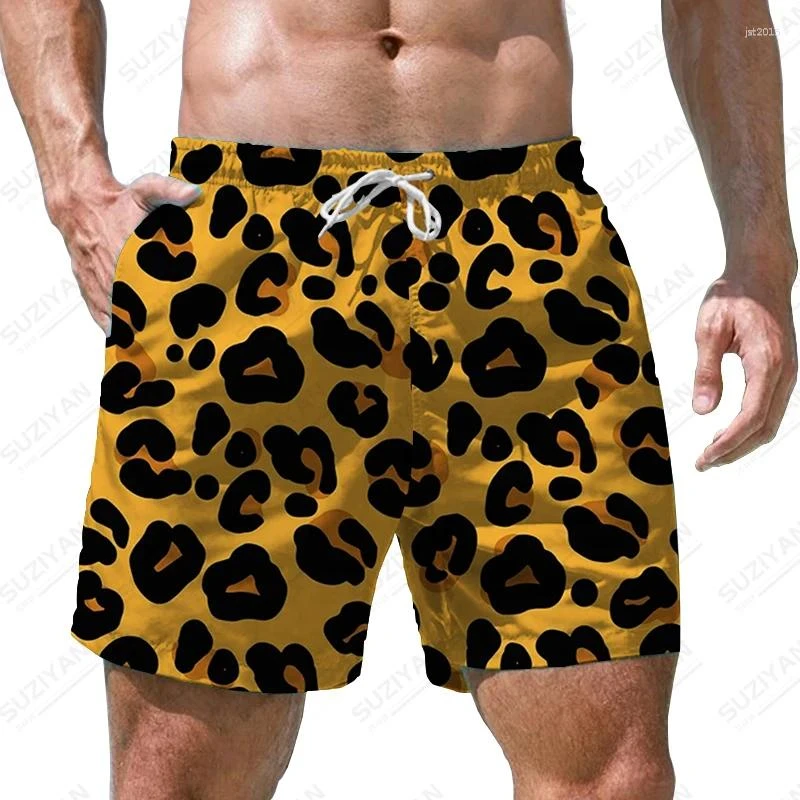 Men's Leopard Print Beach Shorts 3d Print Casual Party Clothes Board Shorts Harajuku Breathable Swimsuit Homme Oversized Clothes 6