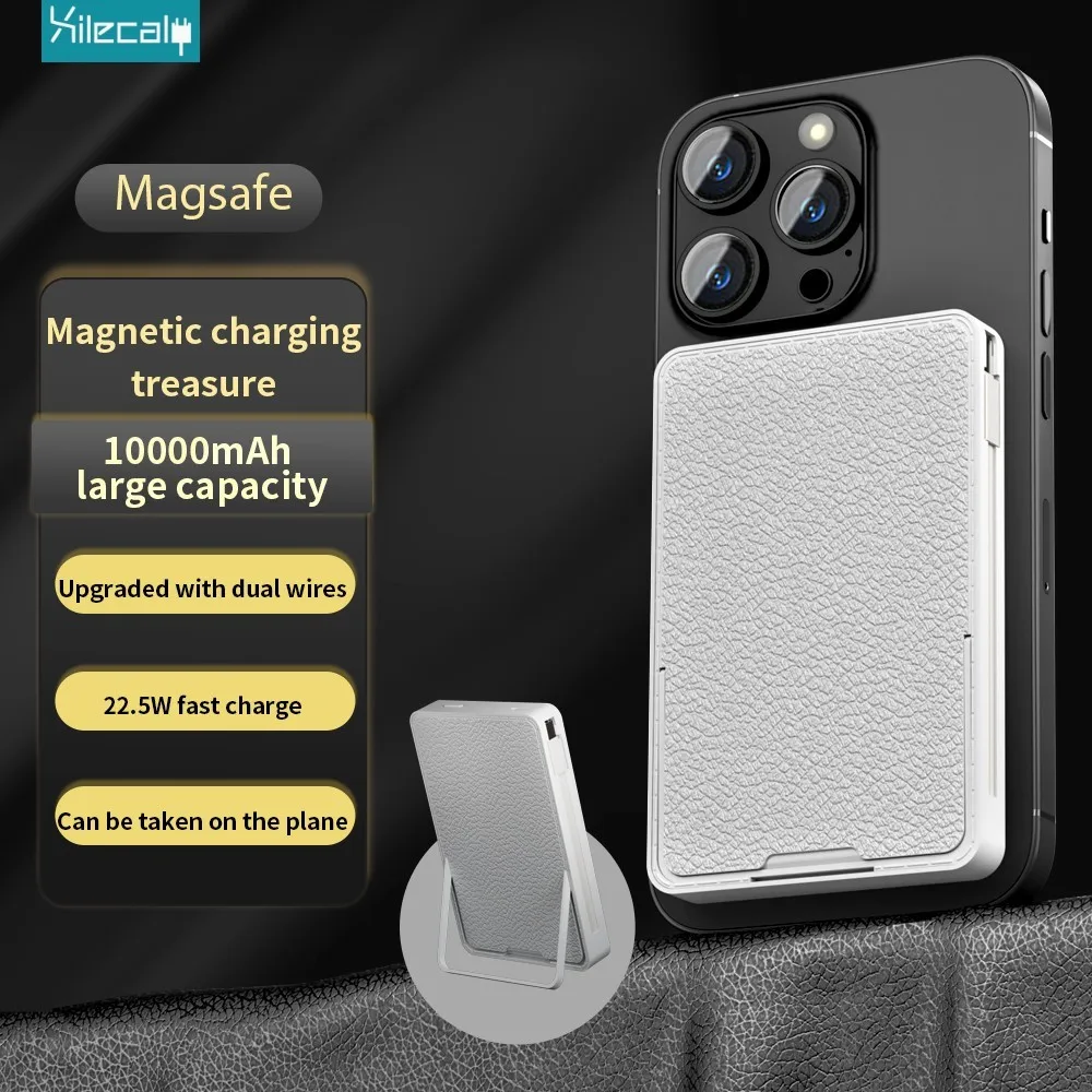 Wireless Power Bank Magnetic Phone Stand 10000mAh Powerbank Type C Fast Charger For iPhone 15 14 13 12 Xiaomi Samsung Magsafe 2