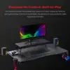 Ergonomic Curved 3-Sided LED Z-Leg Gaming Desk, Black 4