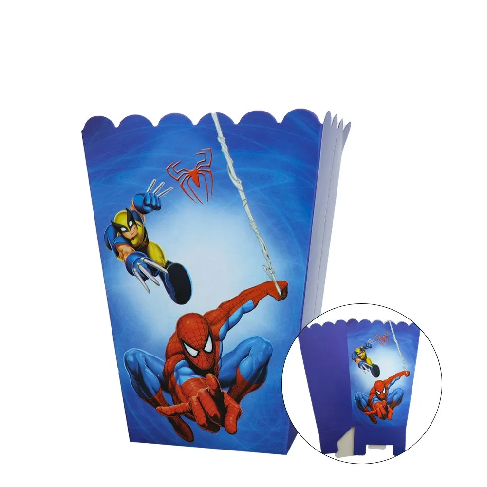 thumbnail image 1 of 6/36 piezas de decoraciones para fiesta de cumpleaños de Spiderman, caja de palomitas de maíz de papel para dulces, decoración de cumpleaños, suministros para fiestas de superhéroes, festivales para n, 1 of 4