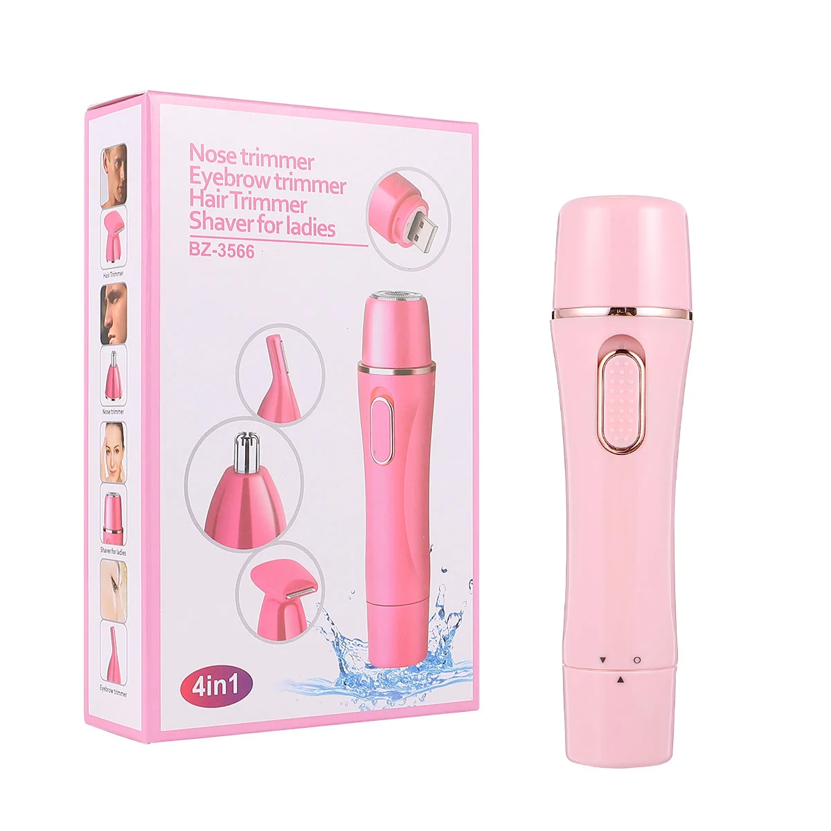 

4 в Машинка для удаления волос на лице, бритва для тела, триммер для носа и бровей, бритва, эпилятор, USB электрическая женская машинка для удаления волос, инструмент