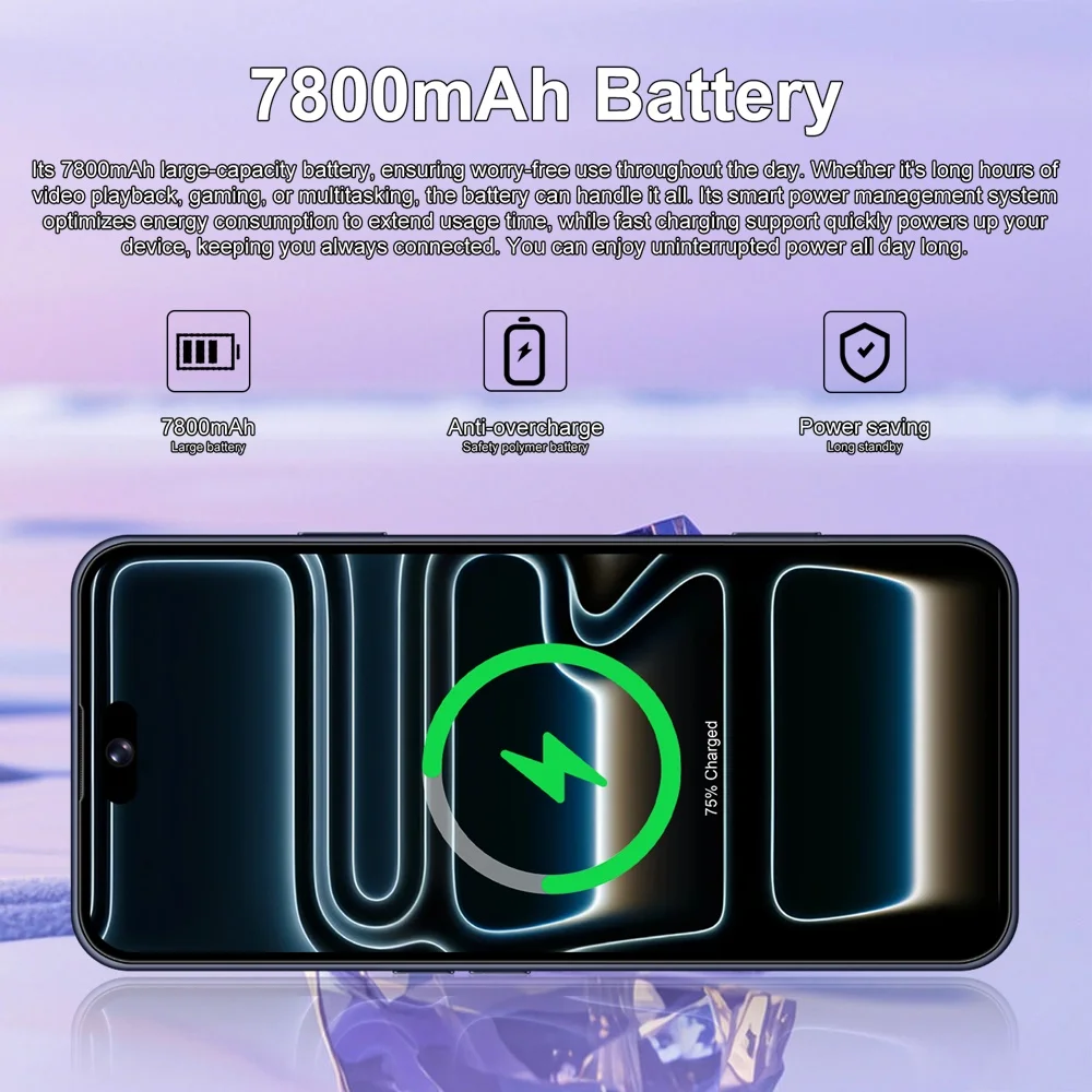 K-Touch Mobile Phones For 17 Pro Max Smartphone Android 5G Cell Phone 22GB RAM 2TB ROM 7.3 Inch HD Full Display 7800mAh Battery 48MP Camera Face Recognition 5G Dual SIM Unlocked Android 15 Smartphone