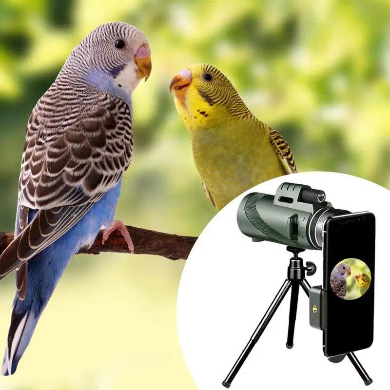 Monocular Telescope 80X100 Portable And Waterproof High-Definition Monocular Bird Watching Telescope For Smartphone Adapter